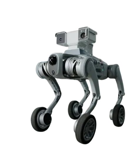 Wheeled-leg robot platform with drive motors